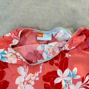 Roxy Coral Red Floral Midi Skirt